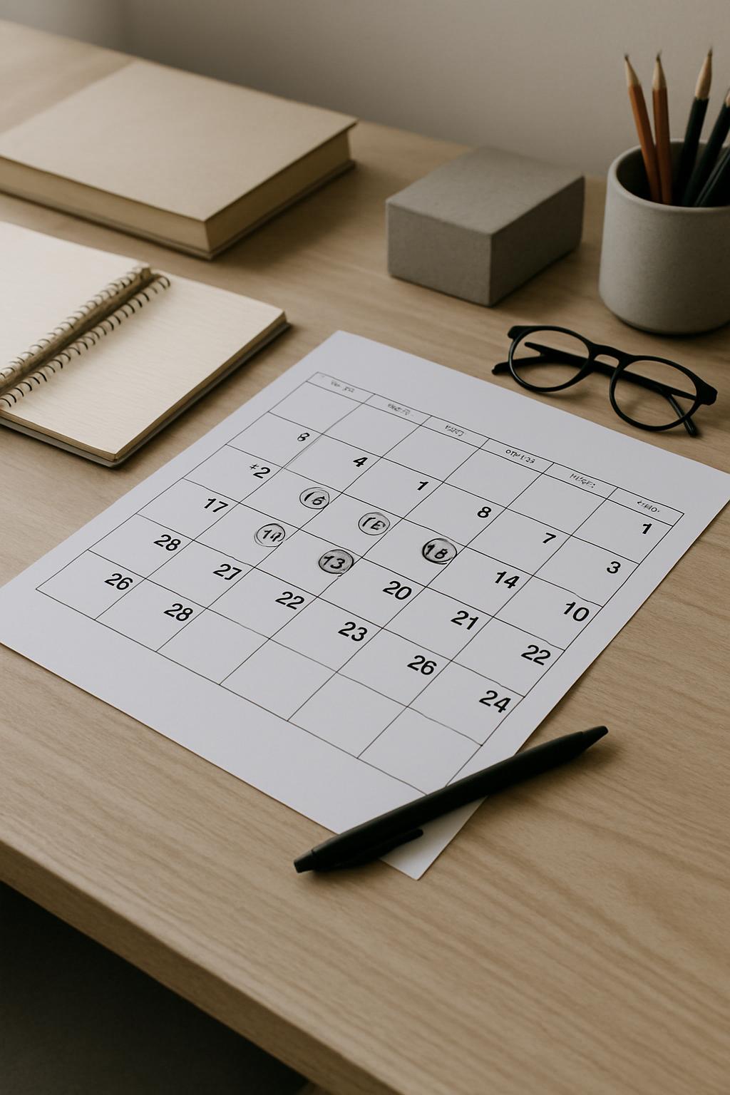 enqueue: tree, Calendar, Book, office, wooden, table